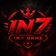IN7 Game red and black premium gaming logo with futuristic design and crown icon